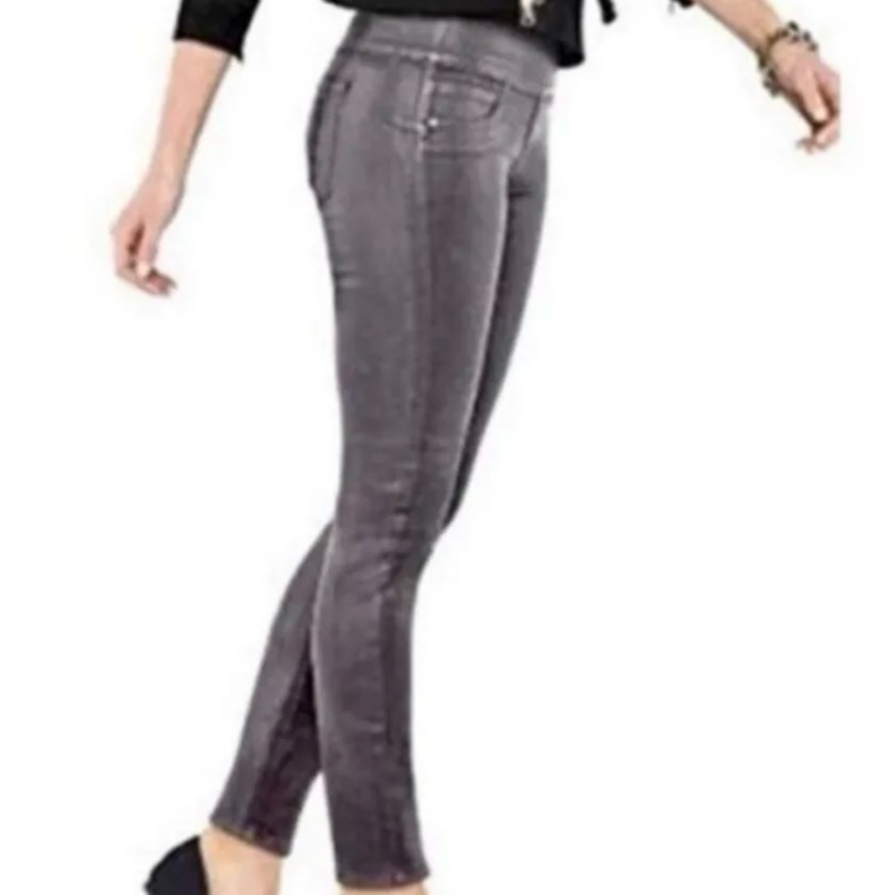 SPANX Solace Waxed Jeans in Pewter Metallic Silver Small